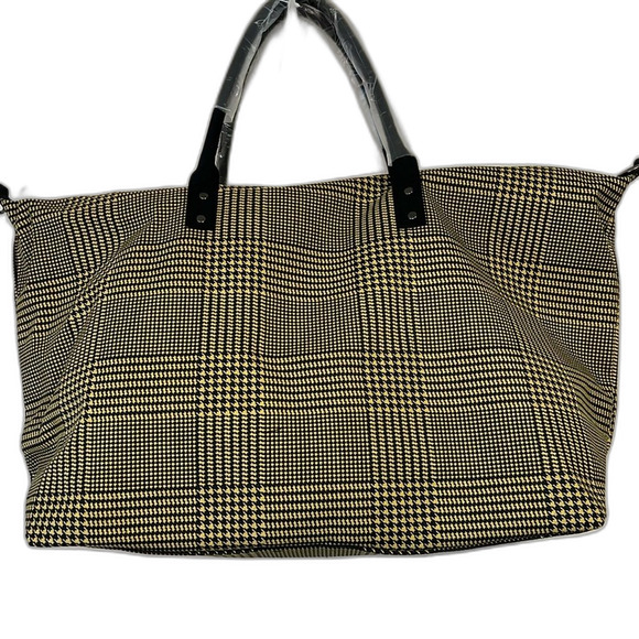 lulu Dharma Handbags - LuLu Dharma Weekender Tote Bag Yellow Plaid Frasier New with Tags